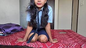 college girl heading to study when cousin suddenly fucks her hard in homemade indian style