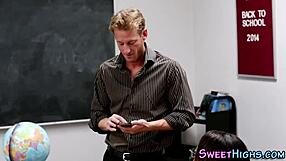 I watched ebony teen get messy facial in uniform