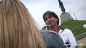 Street Cash Lures Blonde Brazilian Into Outdoor Studio Fuck