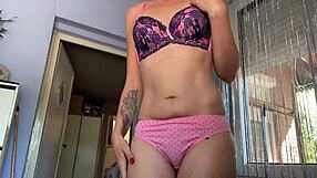 Amateur Hairy Wife In Bra Panties Teases Armpits Pussy Softcore Striptease Fetish Close