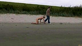 skinny teen slave crawls leashed behind master outdoors for bdsm blowjob spanking whipping submission