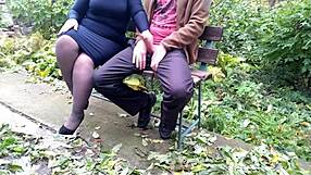 our filthy street cum fetish has this chubby milf in nylons covered head to toe