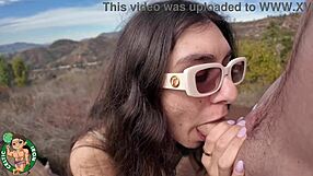 Girlfriend experience sloppy deepthroat at Hollywood sign with Aubry Babcock