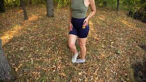 damn my panty lines tease through tight yoga shorts outside