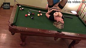 Hot Milf Wife Handled Hard on Pool Table with Huge Tits Rocking!