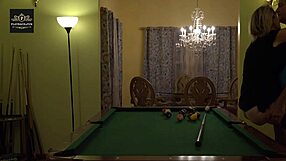 Hot Milf Wife Handled Hard on Pool Table with Huge Tits Rocking!