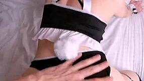 Barely Legal Bunny Teen Rides Dick Using Every Tight Hole Vertically!