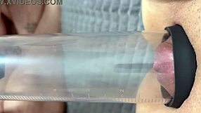 i pump my swollen juicy pussy with vacuum then finger fuck it to orgasm close up