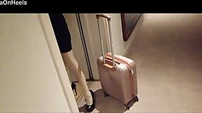 what secrets does this milf in stockings and heels hide in the hotel?