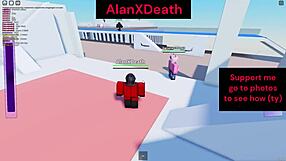 Roblox fight game hides steamy public pussy riding action