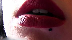 Matte Red Lipstick Tempts on Smoking Milf Housewife