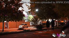 Street date with pornstar Valen Pink ends in fan doggystyle pounding!