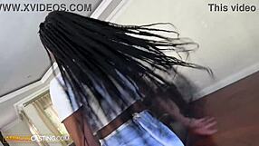 Big Tits Ebony Babe Gets Rammed Doggystyle In Hardcore Interracial Casting With Deepthroat Action