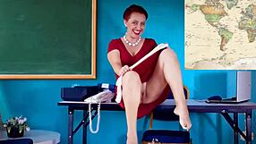 torcelini teaches geography with shaved juicy pussy lips in pantyhose heels full lesson video