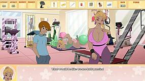 milftoon blonde milf mrs kelly's huge tits bounce in cheating workout fuck