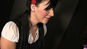 cute ashley rubs BIG CLIT while deepthroating long shaft in confessional booth