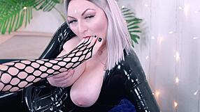 brunette latex goddess mistress binds skinny lesbian for dirty toe sucking domination