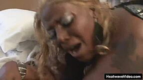 i luv this fat black whore's blonde hair n her fat pussy takin cock