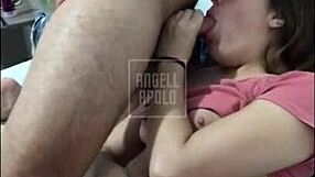 Cute Blue-Eyed Latina Friend's Fiancee Swallows Dick Then Gets Internal Cumshot