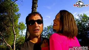 french brunette milf neighbor rams anal hard in forest outdoors bitch style