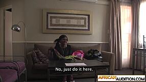 black teen 18+ takes rough pounding after her deepthroat blowjob and rimjob audition