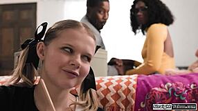 overwhelmed by teen stepdaughter seducing my huge black cock as stepdad