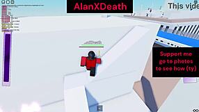 Roblox fight game hides steamy public pussy riding action