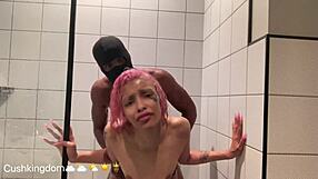 so this skinny latina neighbor michikomalandro drops by sucks his bbc then bends for shower anal pound