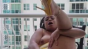 whoa this super soaker pussy sprays wild from the balcony