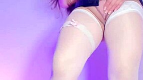 hey bar owner dresses as maid and masturbates on camera in sheer panties for customers