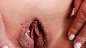 horny mature cougar spreads her huge gaping wet pussy lips wide open for close-up view