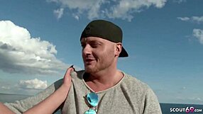 Young German Couple's Passionate Outdoor Facial Cumshot on Mallorca Holiday