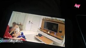 Corny Hubby Watches Wife Fucked Hard on Home Sofa