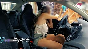 I'm feeling so naughty outdoors with no panties or bra teasing that hot rug salesman!