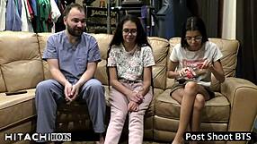 Freshman patient Angel Santana moans to mandatory Hitachi vibrator orgasm from doctor