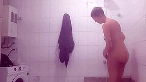 curvy brazilian beauty showers unaware as husbands camera catches every curve