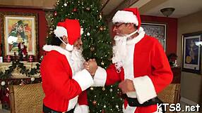 Naughty ladyboy takes massive monster cock deep in ass and mouth for wild transsexual fuck