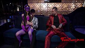 Family Shocked! Petite Teen Stripped And Fucked In Club By Horny Group!