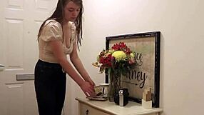 naughty college student bends for milf's rough spanking and juicy pussy fuck