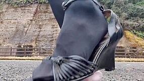 Japanese crossdresser crushes soft toys in fetish play revealing asian urges.