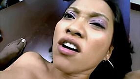 Busty ebony babe squirts endlessly from monster bbc ass pounding