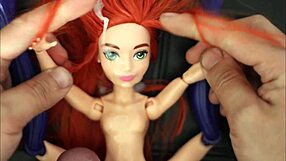 Batgirl Fuck Doll Bound for Footjob Blowbang Cum Shower