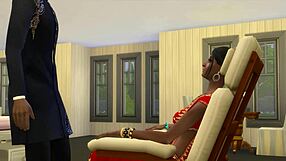 Indian stepmom massages virgin stepson after work for steamy sex