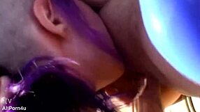 graffiti walls hide bent over brunettes taking double anal toys and pussy licks backstage