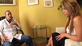 blonde babe heels lingerie doctor visit turns rough boss cumshot cowgirl riding hospital fuck