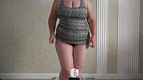 big ass mature wife tries panties for lover's voyeur camera