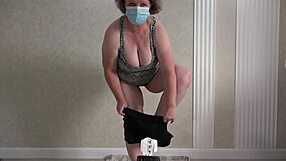 big ass mature wife tries panties for lover's voyeur camera