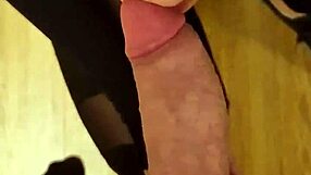 Fit girl with perfect boobs gives slow blowjob masturbates then takes standing doggy