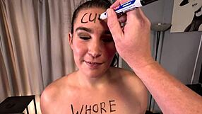 cunt face sucks my cock while i spit and blast cum facial on her