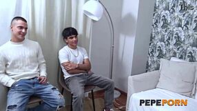 adela myers debuts in cowboy mode riding two young guys' cocks in wild threesome